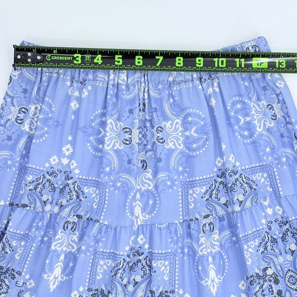 Reba Bandana Tiered Maxi Skirt Size 4 Paisley Western Broomstick Country Florals - Picture 5 of 7